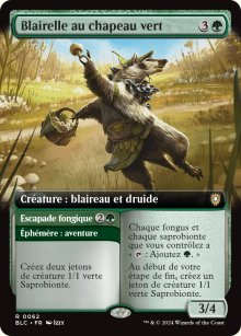 Blairelle au chapeau vert<br>Escapade fongique - Bloomburrow Commander Decks