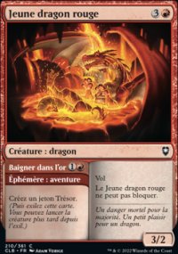 Jeune dragon rouge<br>Baigner d'ans l'or - 