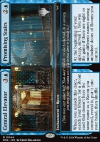 <br>Central Elevator / Promising Stairs - Planeswalker symbol stamped promos