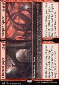 <br>Charred Foyer / Warped Space - Planeswalker symbol stamped promos