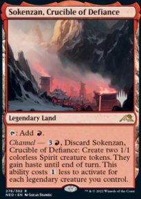 Sokenzan, Crucible of Defiance - Planeswalker symbol stamped promos