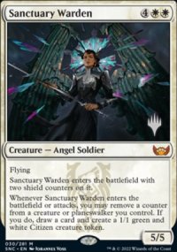 Sanctuary Warden - Planeswalker symbol stamped promos