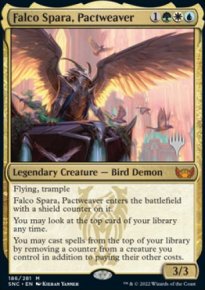 Falco Spara, Pactweaver - Planeswalker symbol stamped promos