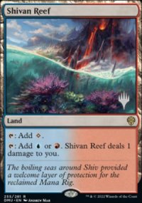 Shivan Reef - Planeswalker symbol stamped promos