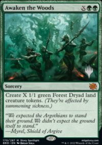 Awaken the Woods - Planeswalker symbol stamped promos