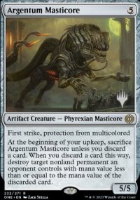 Argentum Masticore - Planeswalker symbol stamped promos