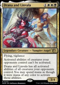 Drana and Linvala - Planeswalker symbol stamped promos