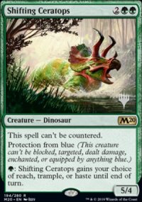 Shifting Ceratops - Planeswalker symbol stamped promos