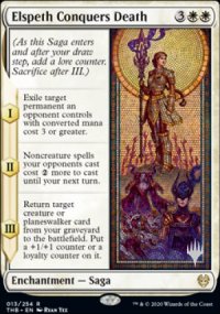 Elspeth Conquers Death - Planeswalker symbol stamped promos