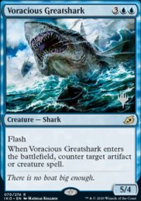 Voracious Greatshark - Planeswalker symbol stamped promos