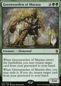 Greenwarden of Murasa - Planeswalker symbol stamped promos