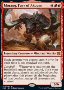 Moraug, Fury of Akoum - Planeswalker symbol stamped promos