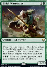 Elvish Warmaster - Planeswalker symbol stamped promos